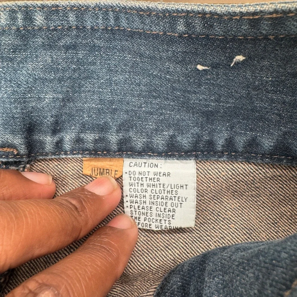 Vintage Y2K Chevignon Jumble Flare Leg Jeans Womens 27 Blue Denim Whisker‎ Wash